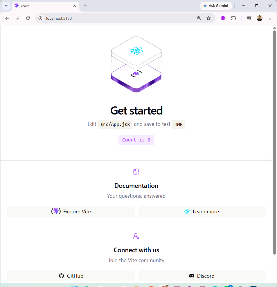 React Vite app running in Chrome browser