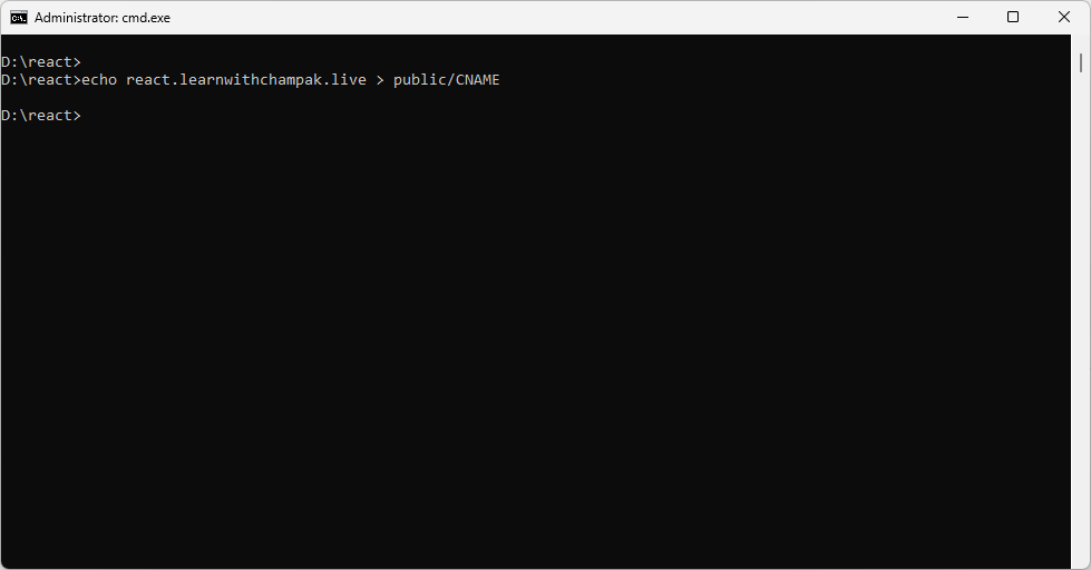 Command Prompt creating public CNAME file